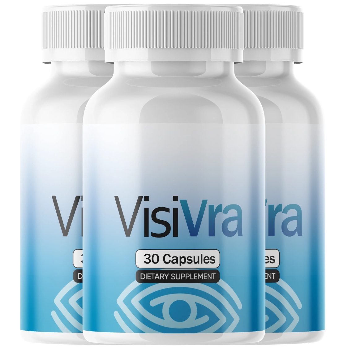 Three bottles of Visivra vision support supplement
